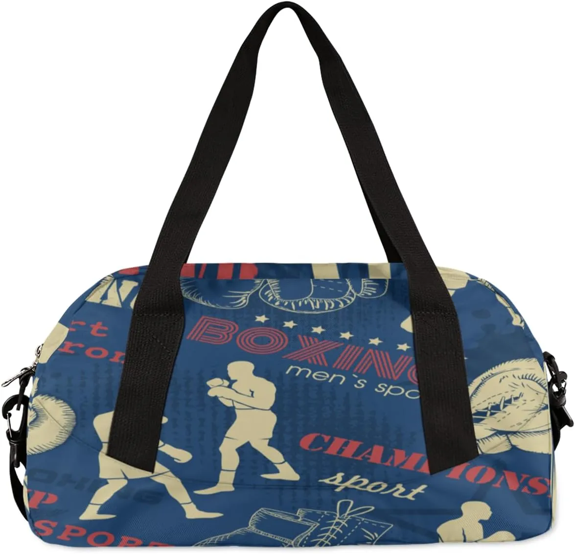 Personalized Boxing Sport Sport Duffel Bag Custom Name Kids Gym Bags Carry On Travel Bag Weekender Overnight Bag for Boys Girls Teens