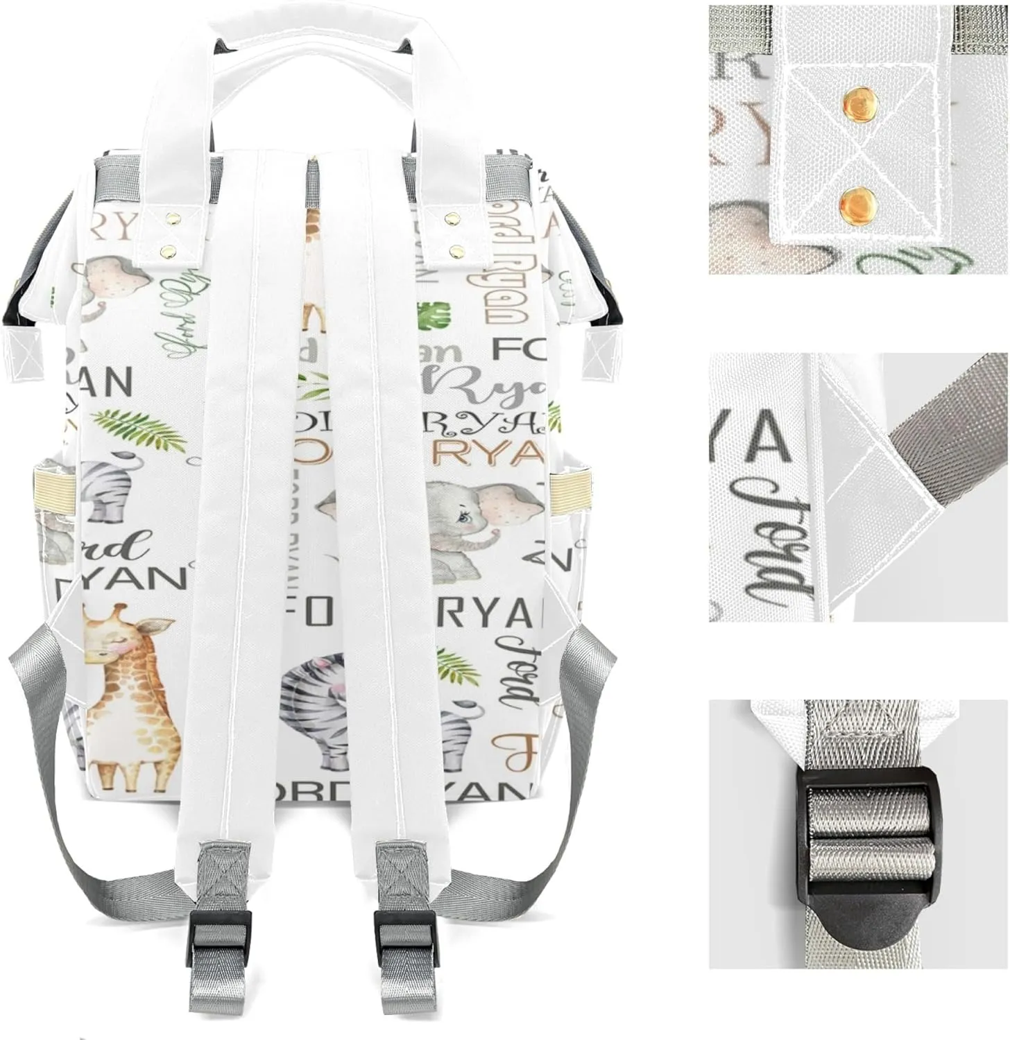Personalized Diaper Backpack with Name, Custom Woodland Baby Backpack Diaper Bag, Boy Girl Multifunctional Mommy Bag