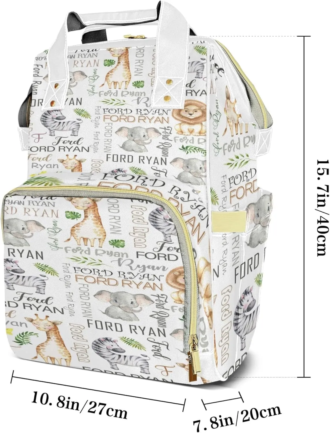 Personalized Diaper Backpack with Name, Custom Woodland Baby Backpack Diaper Bag, Boy Girl Multifunctional Mommy Bag