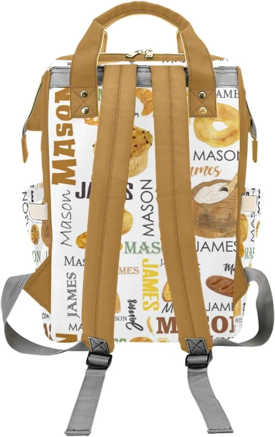 Personalized Diaper Bag Backpack for Women, Custom Name Nursing Mommy Daypack, Diaper Bag for Girls Boys, New Mom Gifts (Cake)