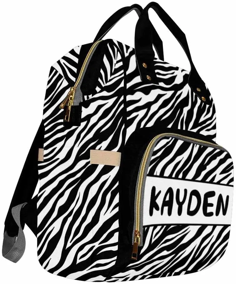 Personalized Diaper Bag Backpack with Name, Streak Custom Monogram Backpack Travel Outdoor Mommy Baby Bag, Customized Gift for Newborn Baby Boys & Girls Father's Day Mother's Day Christmas Birthday