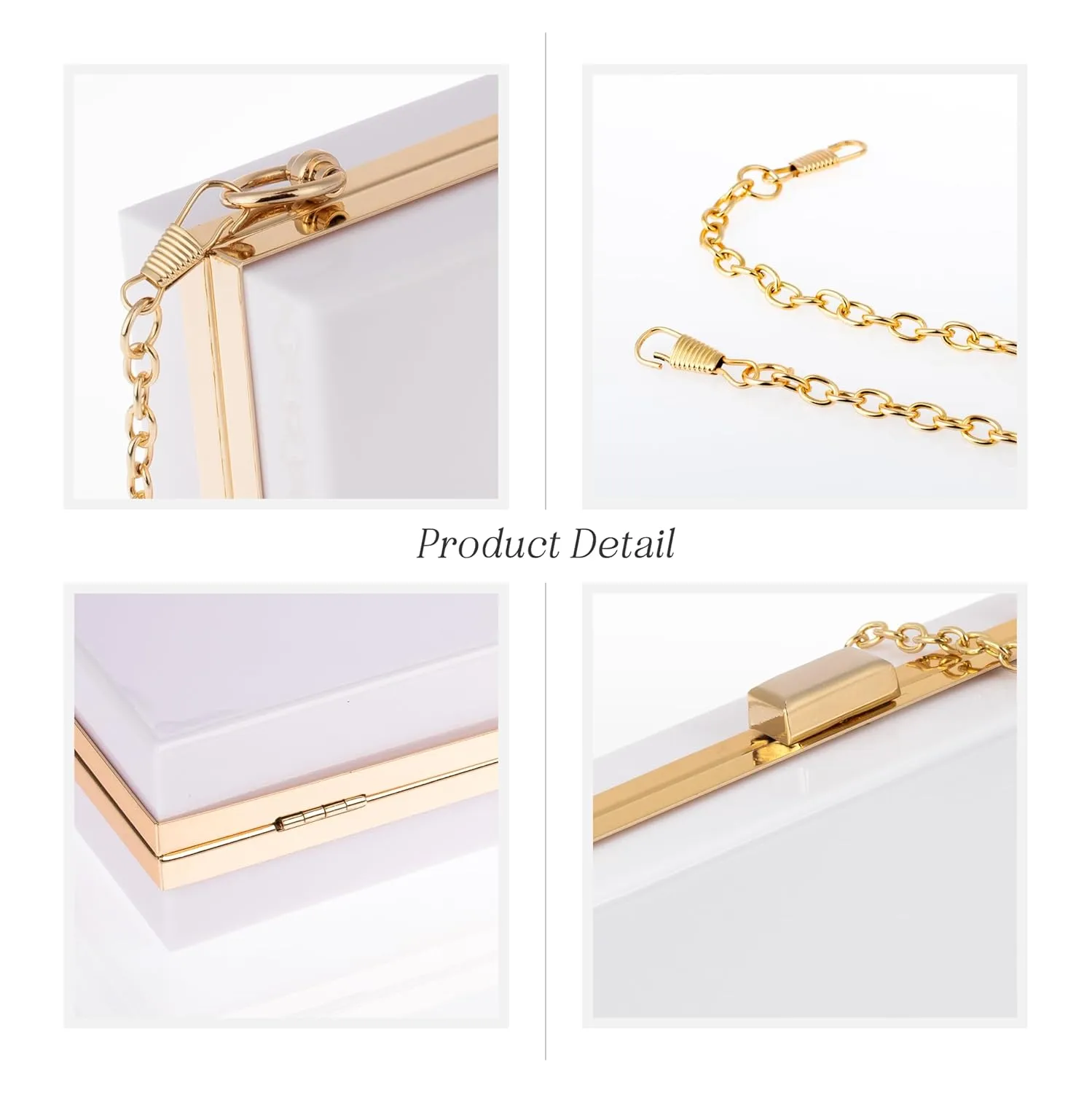 Personalized Gifts for Women, Personalized Purse with Birth Flower and Name Acrylic Clear and Silver Frame Clutch Bag, Birthday Gifts for Women Handbag with Removable Chain