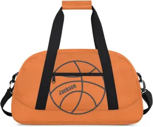 Personalized Kids Gym Bag Basketball Print Sport Custom Name Sport Duffel Bag for Teens Boys Large Practice Workout Bags Travel Duffel Bag