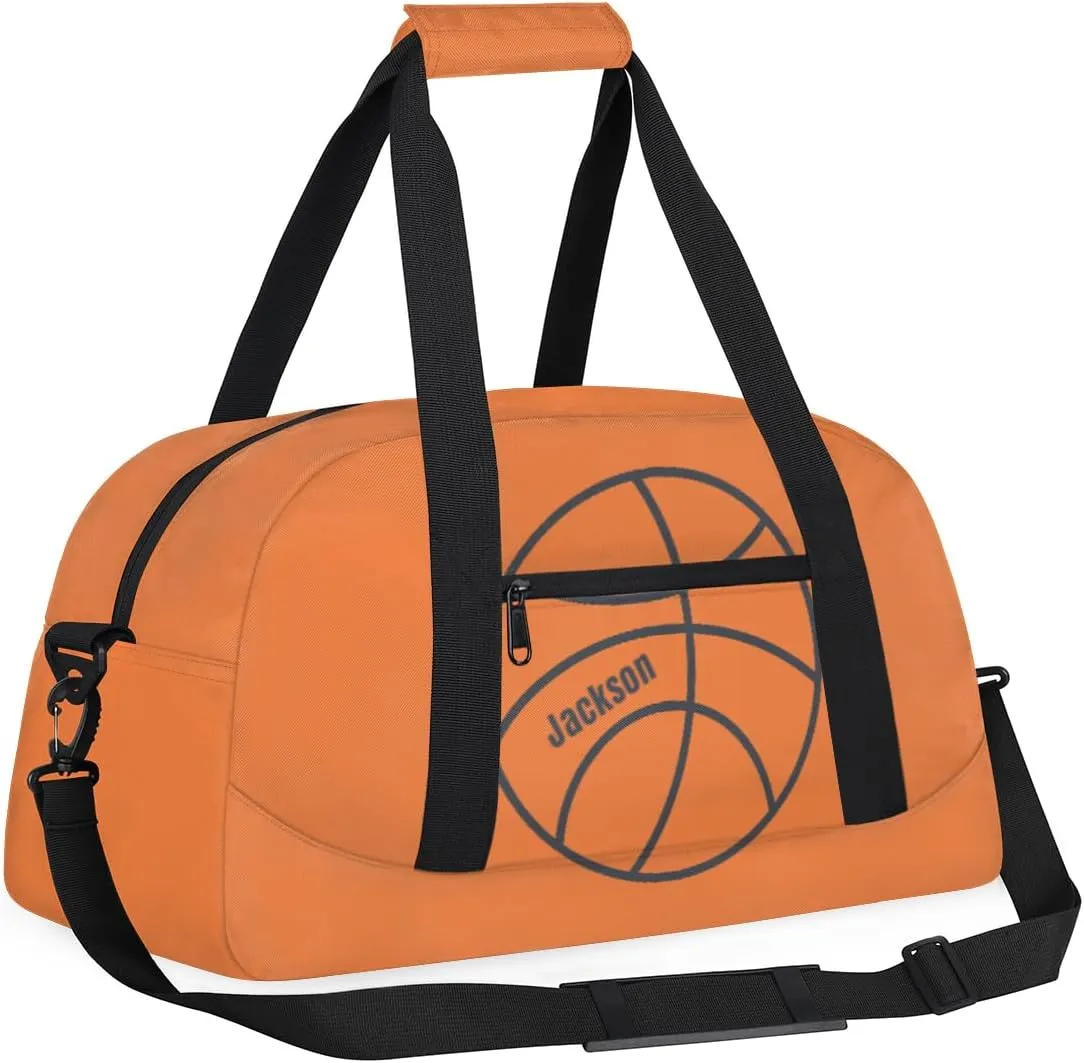 Personalized Kids Gym Bag Basketball Print Sport Custom Name Sport Duffel Bag for Teens Boys Large Practice Workout Bags Travel Duffel Bag