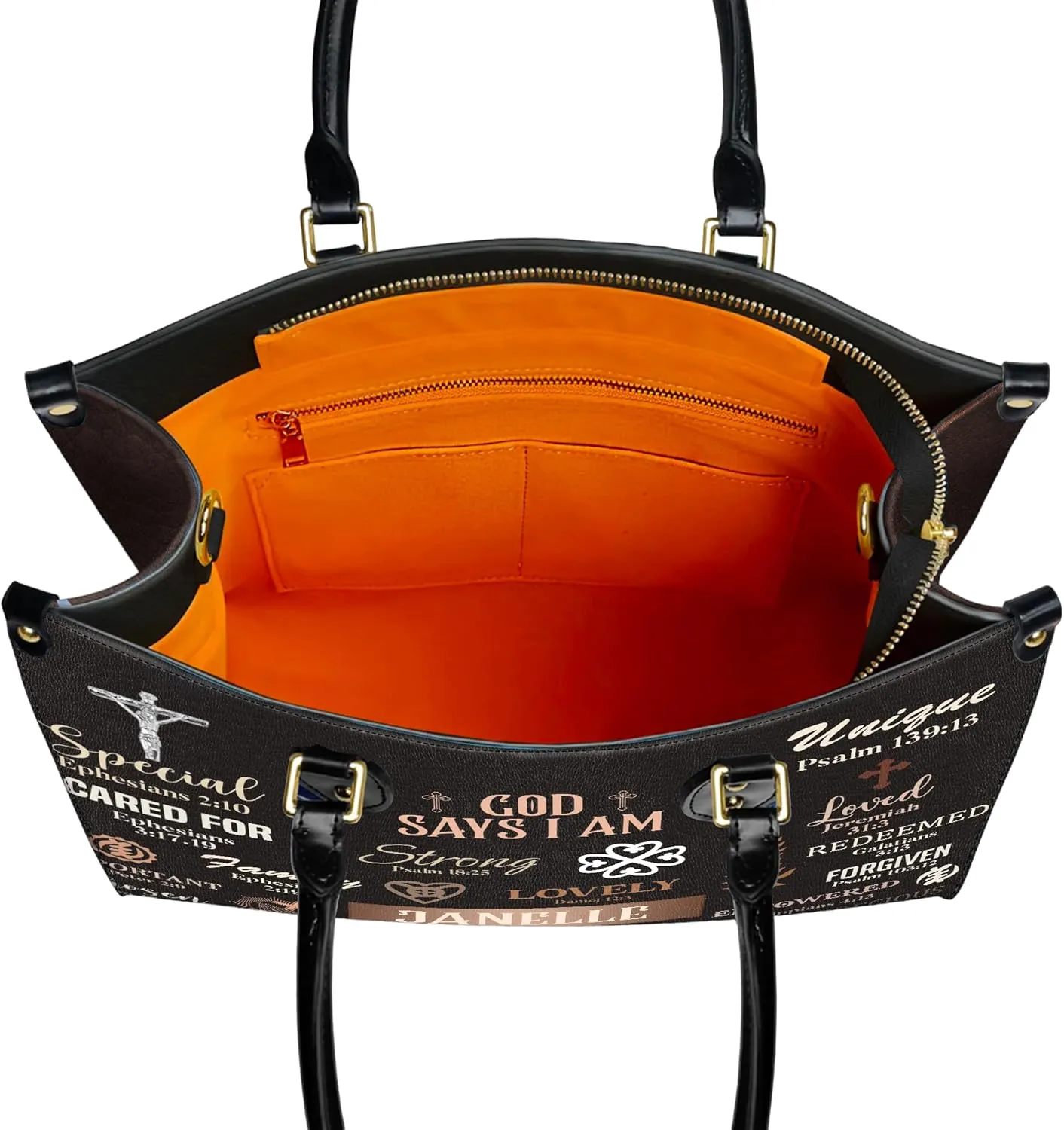 Personalized Leather Handbag with Zipper for African American Woman, Custom Purses Gift For Black Women, Mother's Day Gift