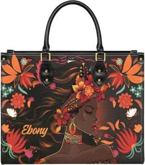Personalized Leather Handbag with Zipper for African American Woman, Custom Purses Gift For Black Women, Mother's Day Gift