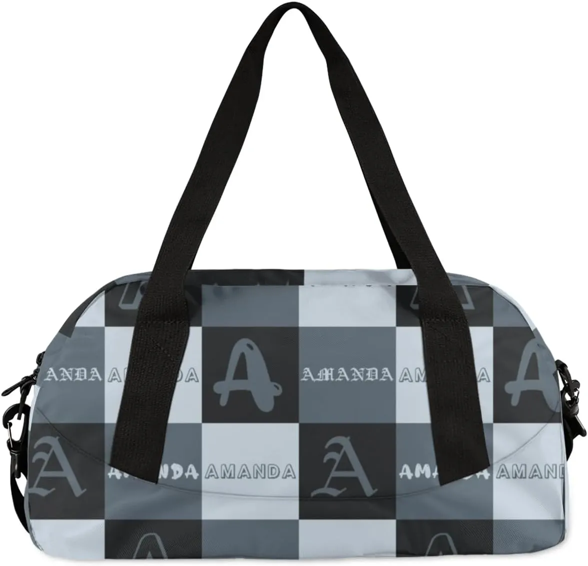Personalized Sport Dance Bag Custom Boys Gym Bag Girls Ballet Dance Bag Customize Travel Duffle Bag with Name Overnight Weekender Bags (Black Grey)