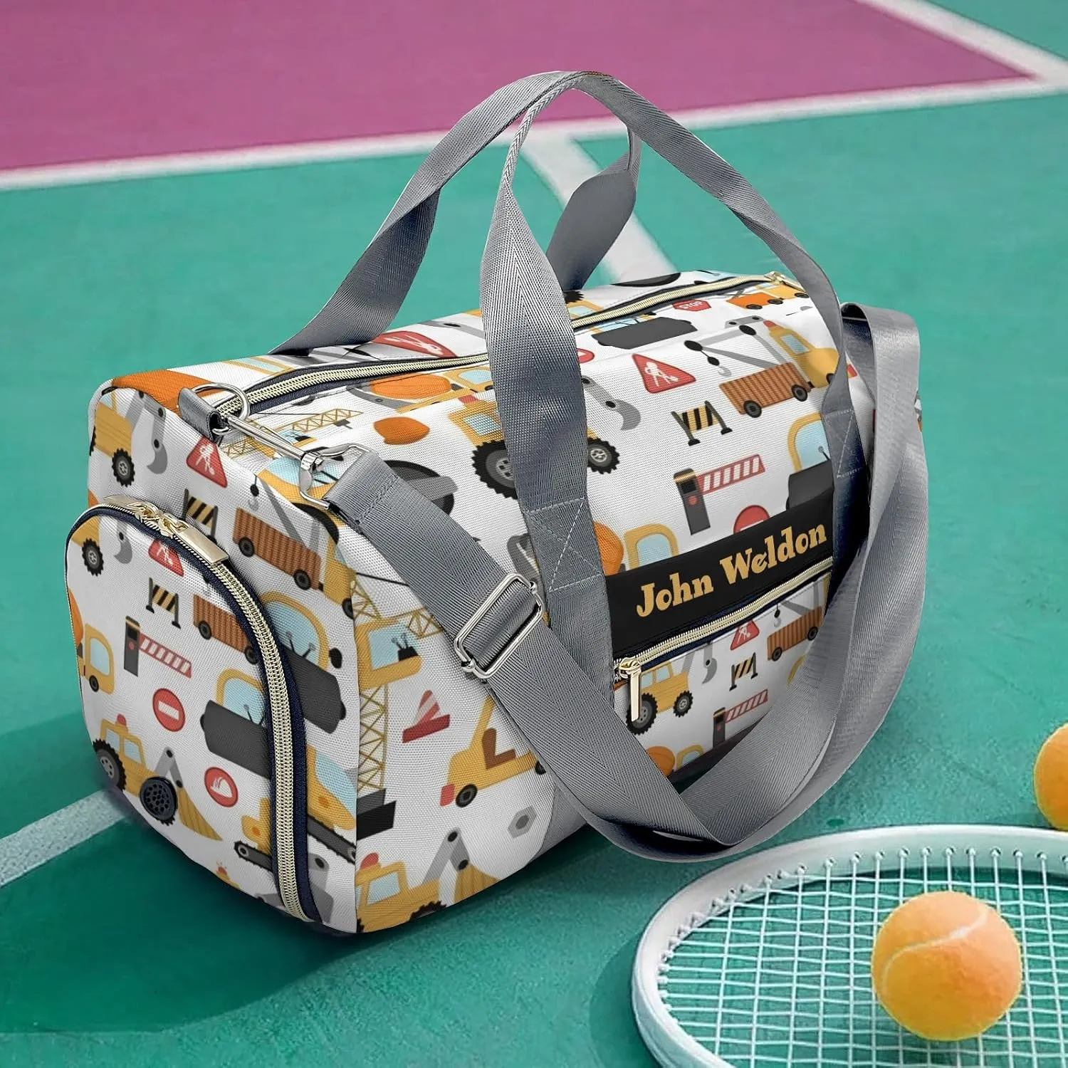 Personalized Sport Player Duffle Bag for Travel,Custom Carry on Bag Site Trucks Jump Travel Bags Overnight Weekend Gym Bag Carry On Luggage Bags