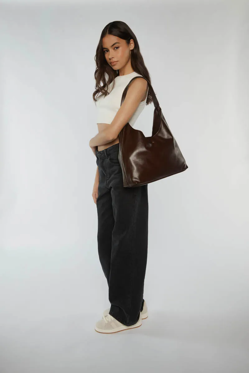 PETA   JAIN - Jami Slouch Tote in Chocolate Crinkle/Gold