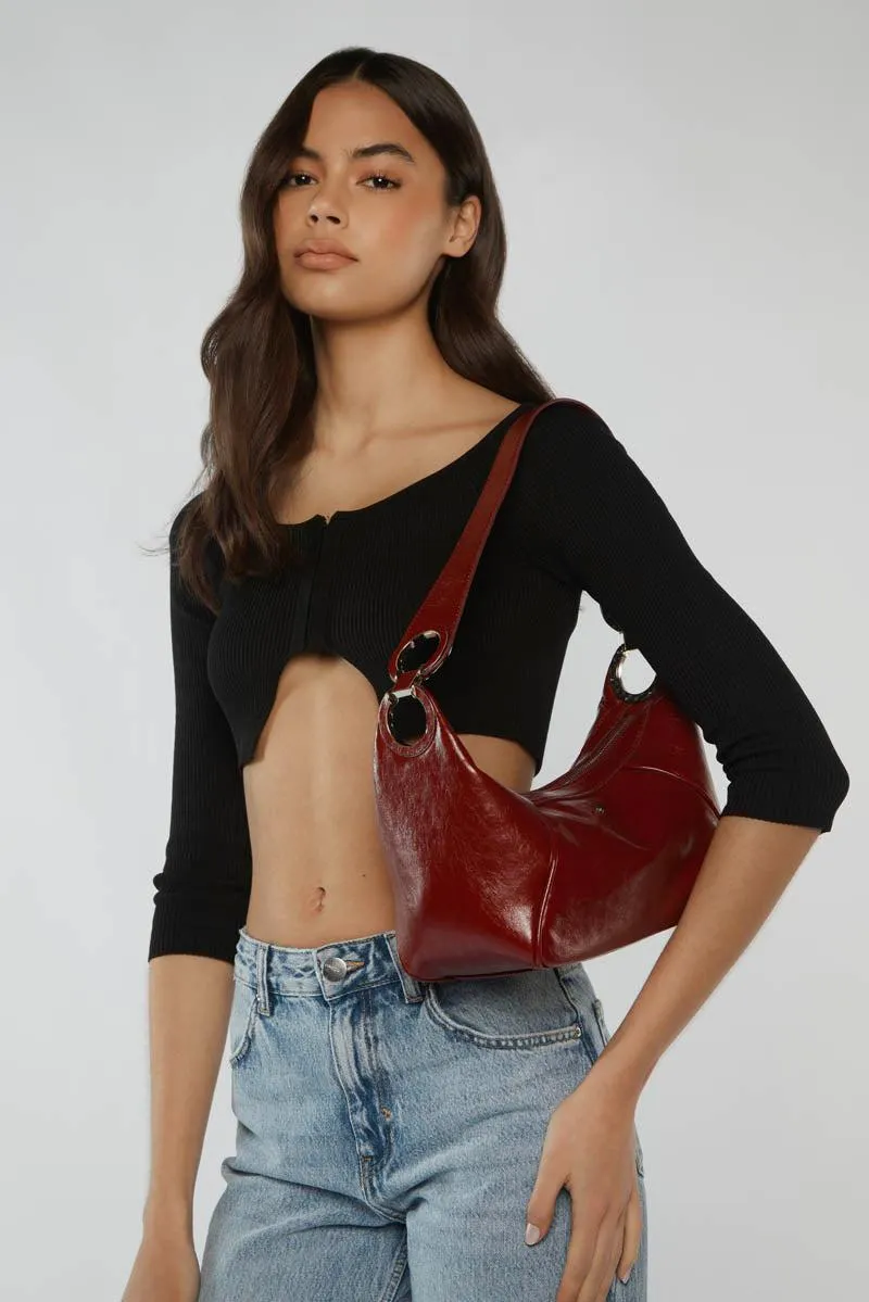 PETA   JAIN - Kaycee Bag in Cherry Crinkl /Silver