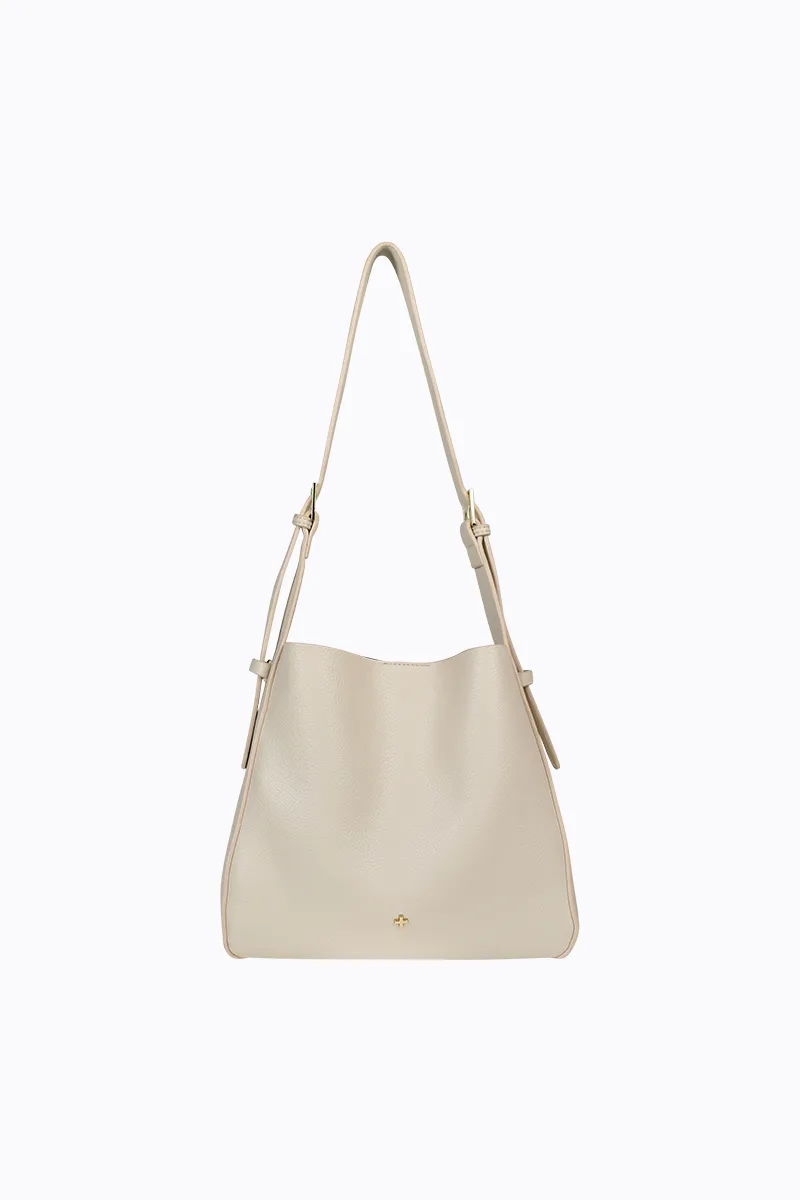 PETA   JAIN - Otto Slouch Bag in Beige Grain/Gold