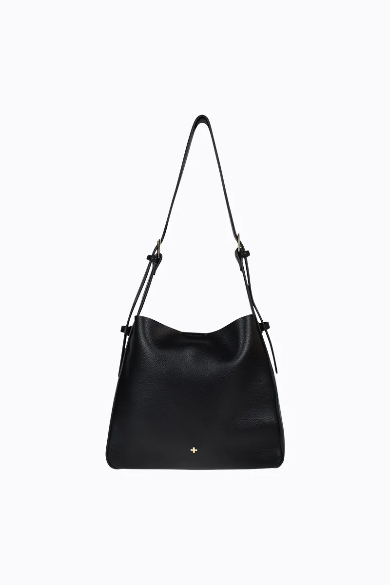 PETA   JAIN - Otto Slouch Bag in Black Grain/Gold