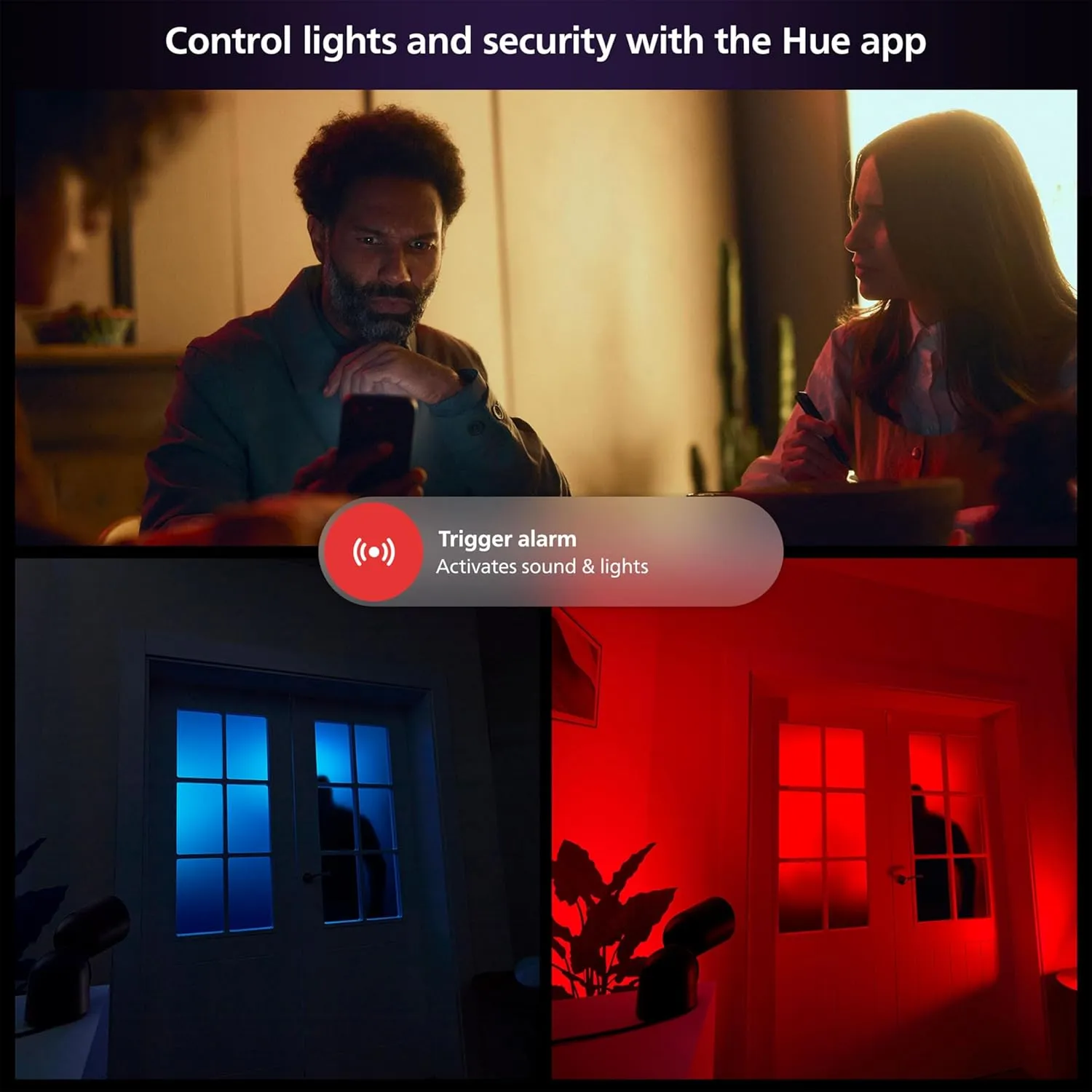 Philips Hue Secure Battery-Powered Smart Home Security Camera, White - 2 Pack - 1080P HD Video - Night Vision - Motion Detection - Two-Way Talk - Indoor/Outdoor - Weatherproof - Works with Hue App