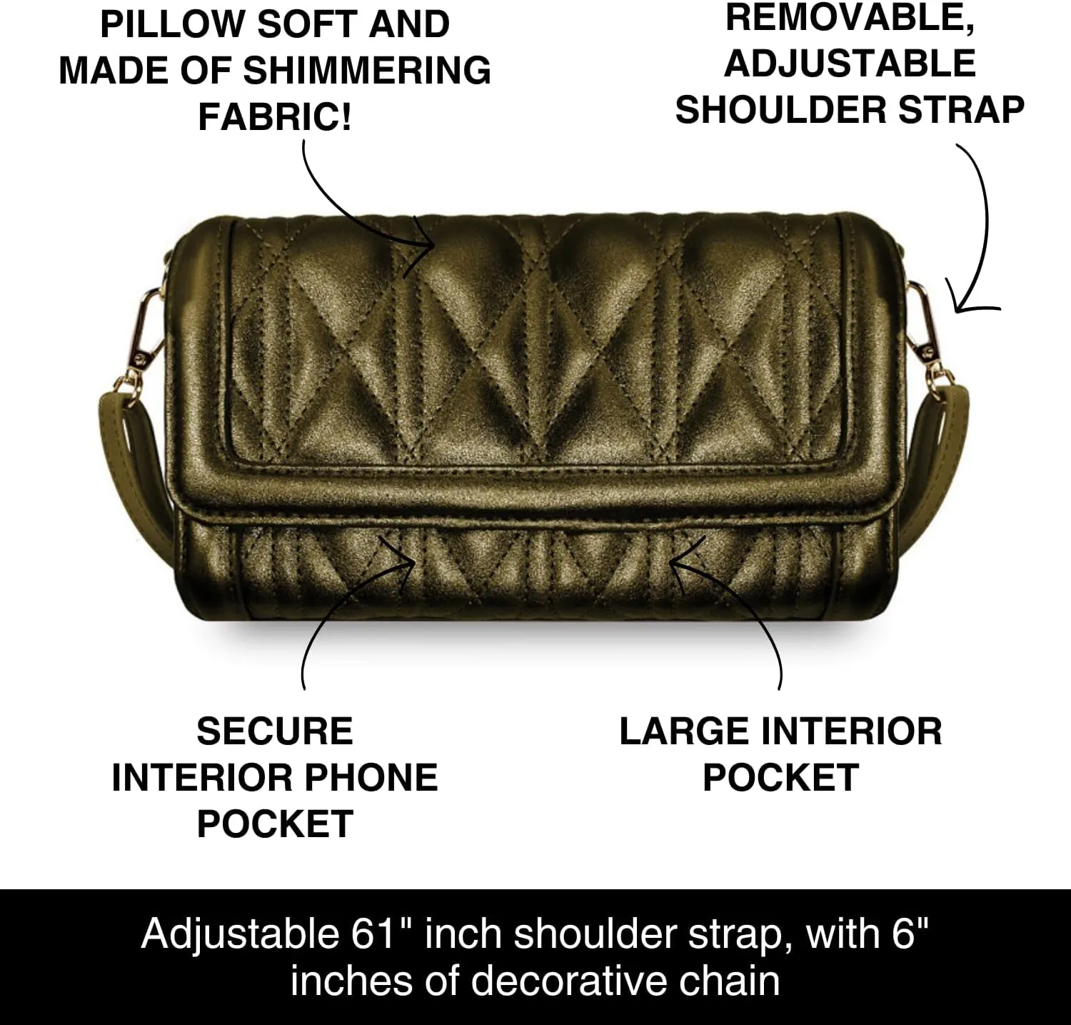 Phone Purse Crossbody for Women Cleo (Olive) - Touch Screen Women's Crossbody Handbags with Coin Purse Pouch & Crossbody Phone Strap