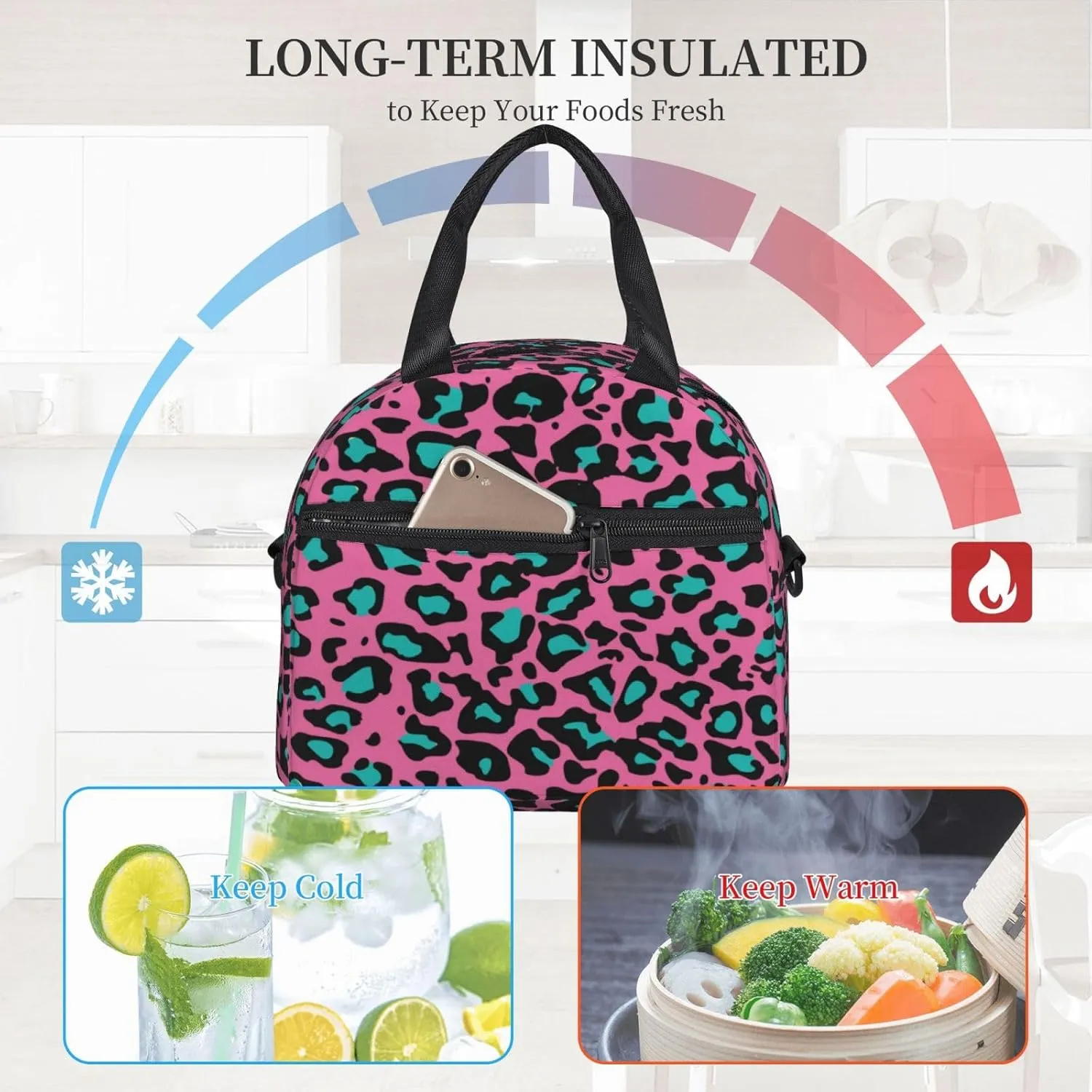 Physics,Insulated Reusable Lunch Bag with Adjustable Shoulder Strap for Adults,Physics Science Themed,Leakproof Office Picnic Hiking Beach Tote Bag,Blue White,9x5x7.8in