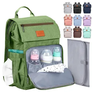 PILLANI Baby Diaper Bag Backpack - Large Bag for Boys & Girls - Diaper Backpack - Travel Diaper Bags with Changing Pad - Baby Registry Search Stuff & Shower Gifts - Newborn Essentials Must Haves Mom