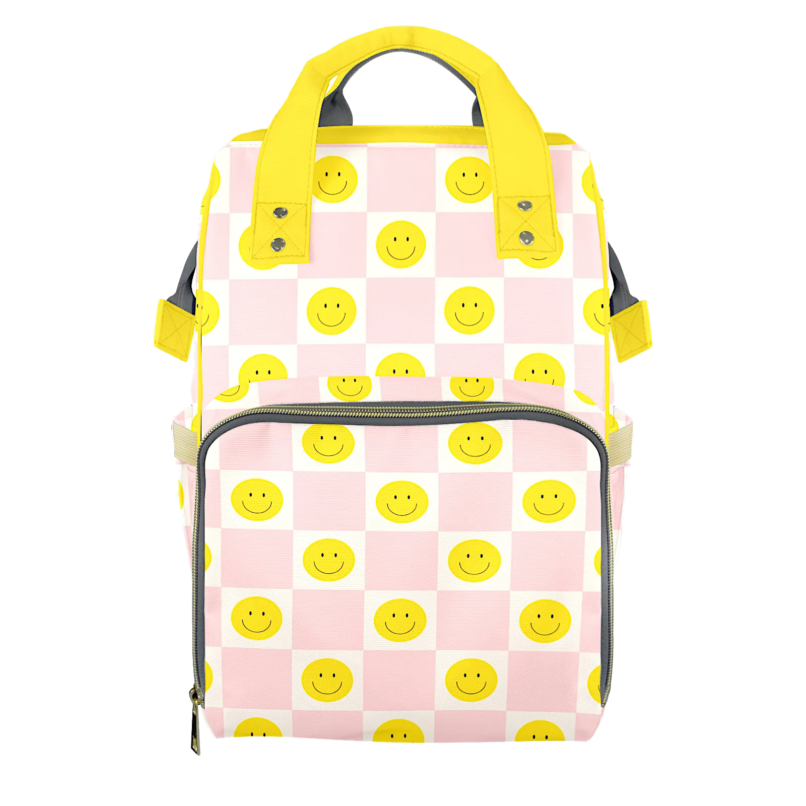 Pink Smiley Customizable Diaper Bag