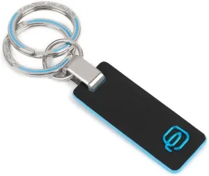 PIQUADRO Leather Keyring with Ring and Carabiner