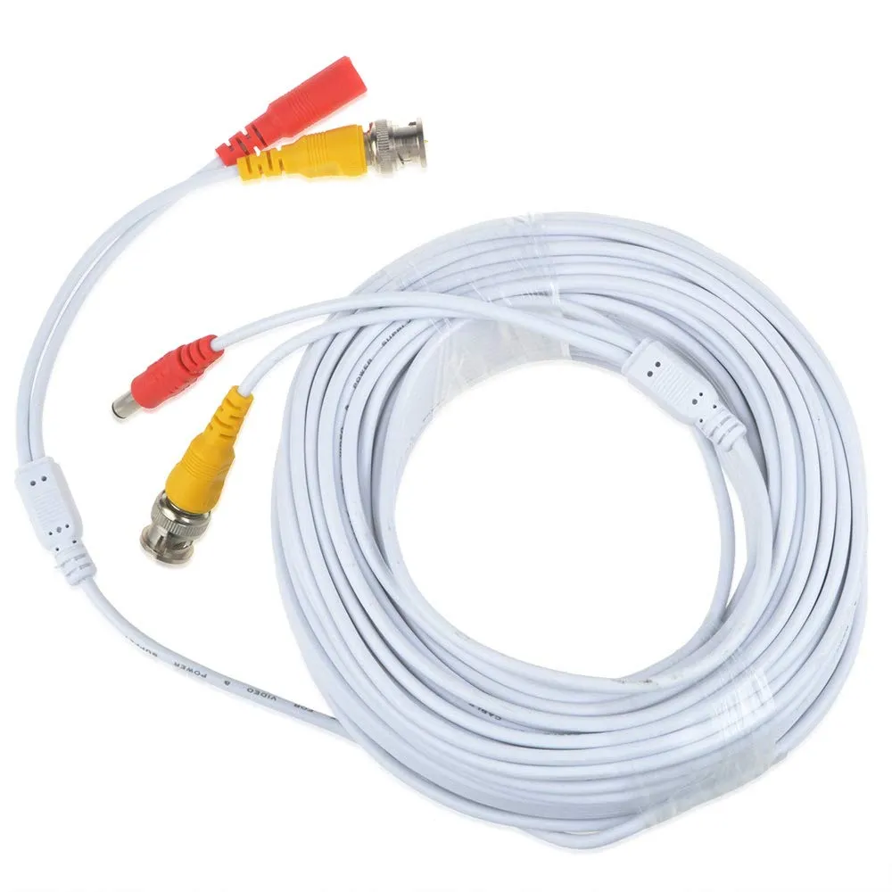 PKPOWER White 100ft BNC Extension Cable for Q-See QTH8053B HD 1080P Surveillance Camera