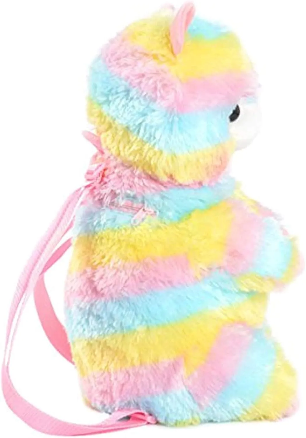 Plush Stuffed Animal Backpack Bunny Backpack with Adjustable Gift for Women Girl (Rainbow Alpaca)
