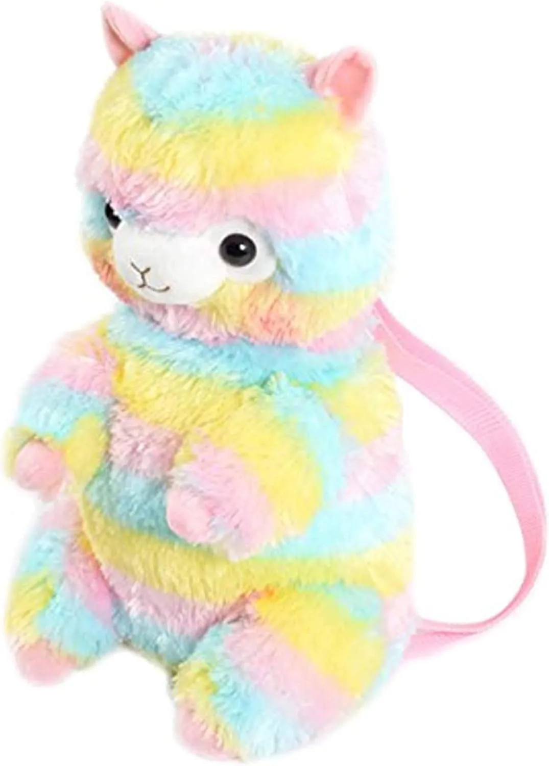 Plush Stuffed Animal Backpack Bunny Backpack with Adjustable Gift for Women Girl (Rainbow Alpaca)