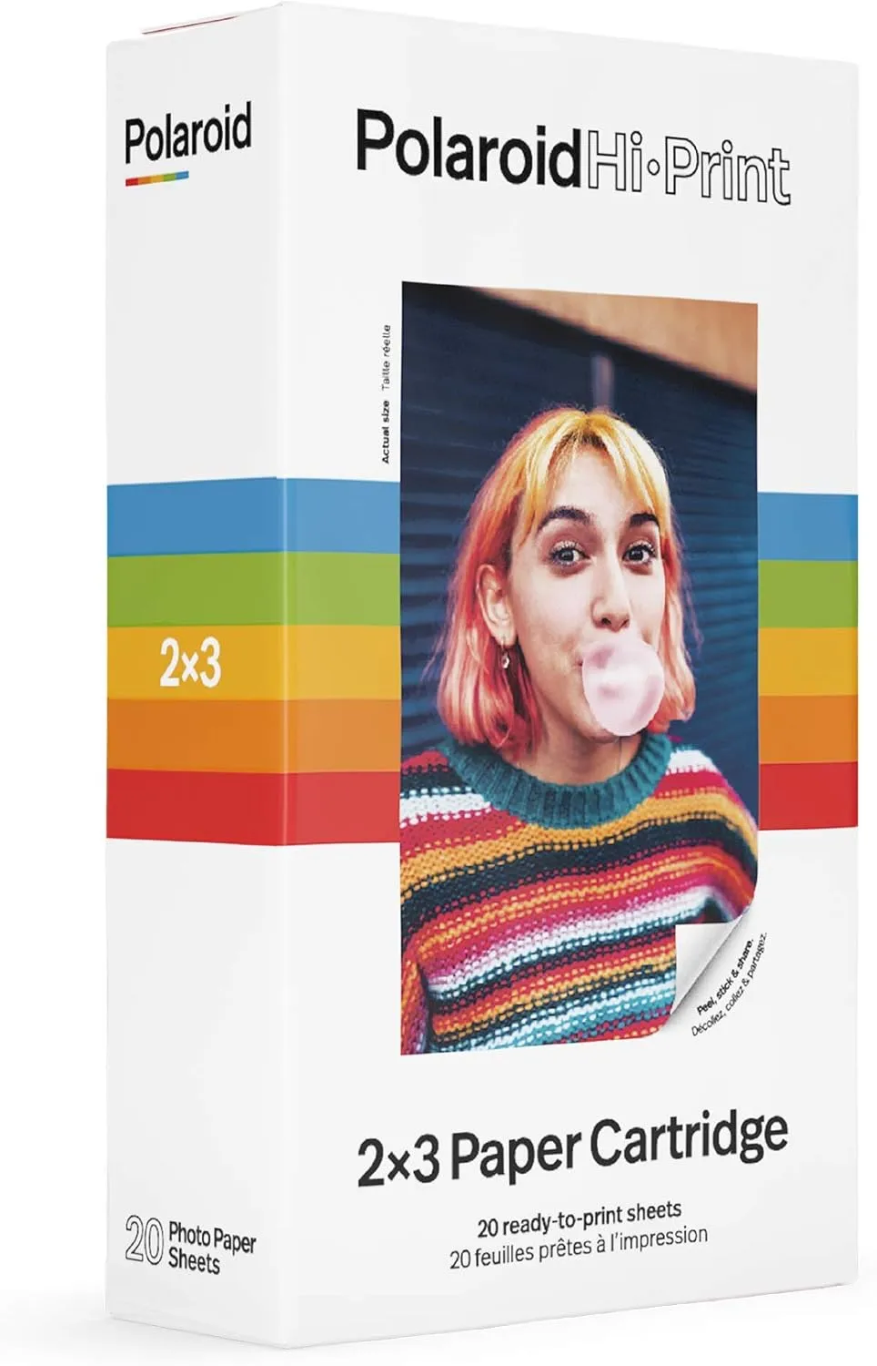 Polaroid Hi-Print Paper - 2x3 Paper Cartridge (20 Sheets) Dye-Sub (Not Zink) Cartridge, Single Pack