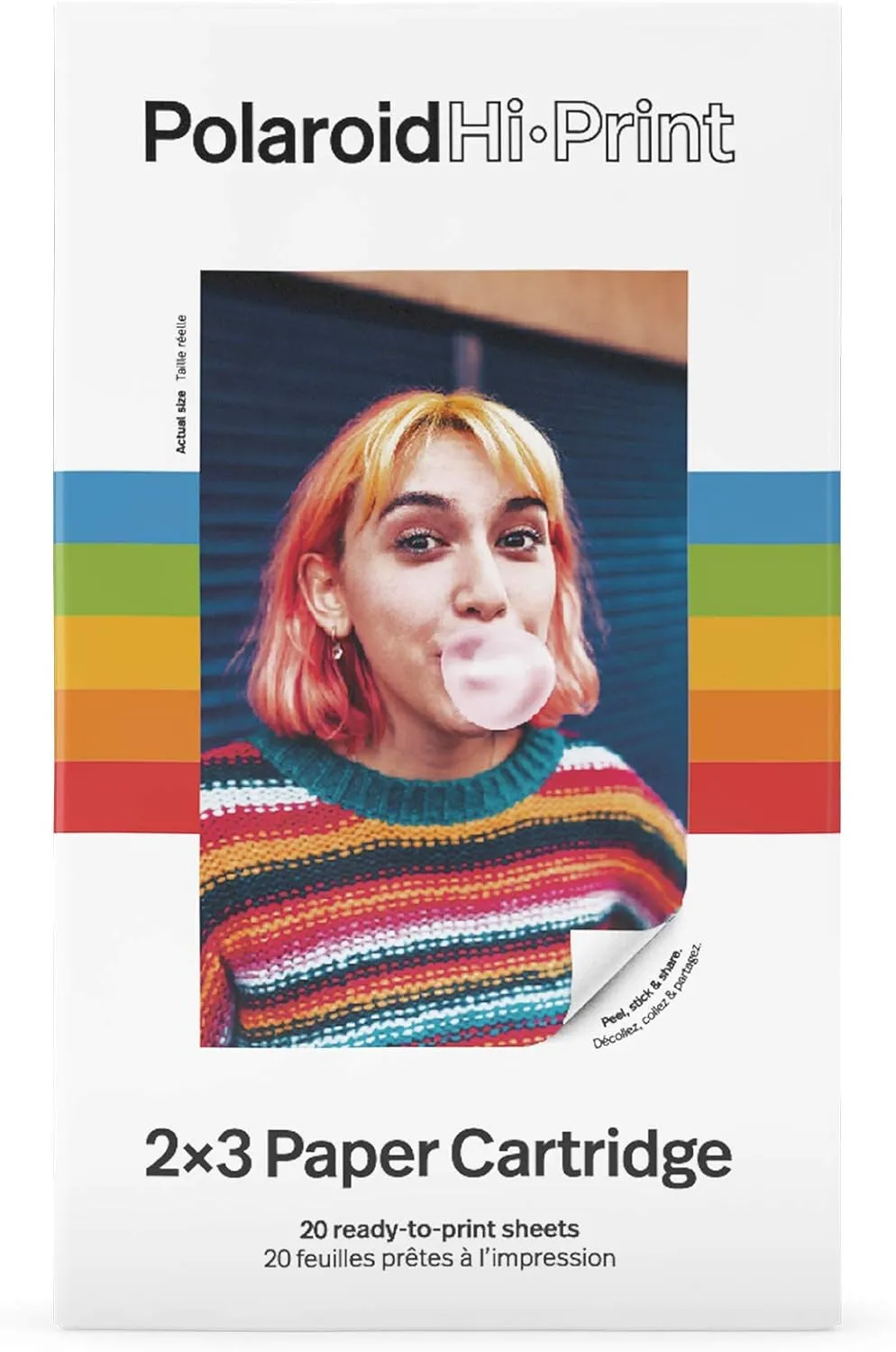 Polaroid Hi-Print Paper - 2x3 Paper Cartridge (20 Sheets) Dye-Sub (Not Zink) Cartridge, Single Pack