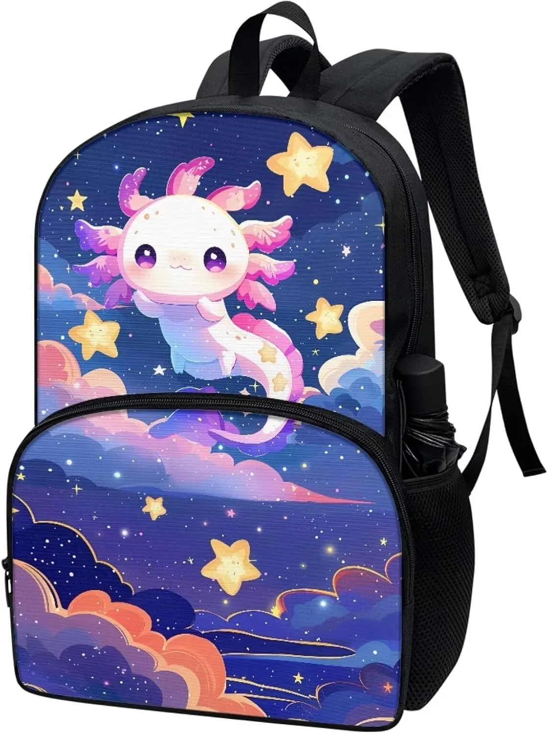 POLERO Cute Axolotl Backpack Girls 4-6 Kids Toddler Kindergarten School Bookbags Elementary School Bag Preschool Casual Daypack