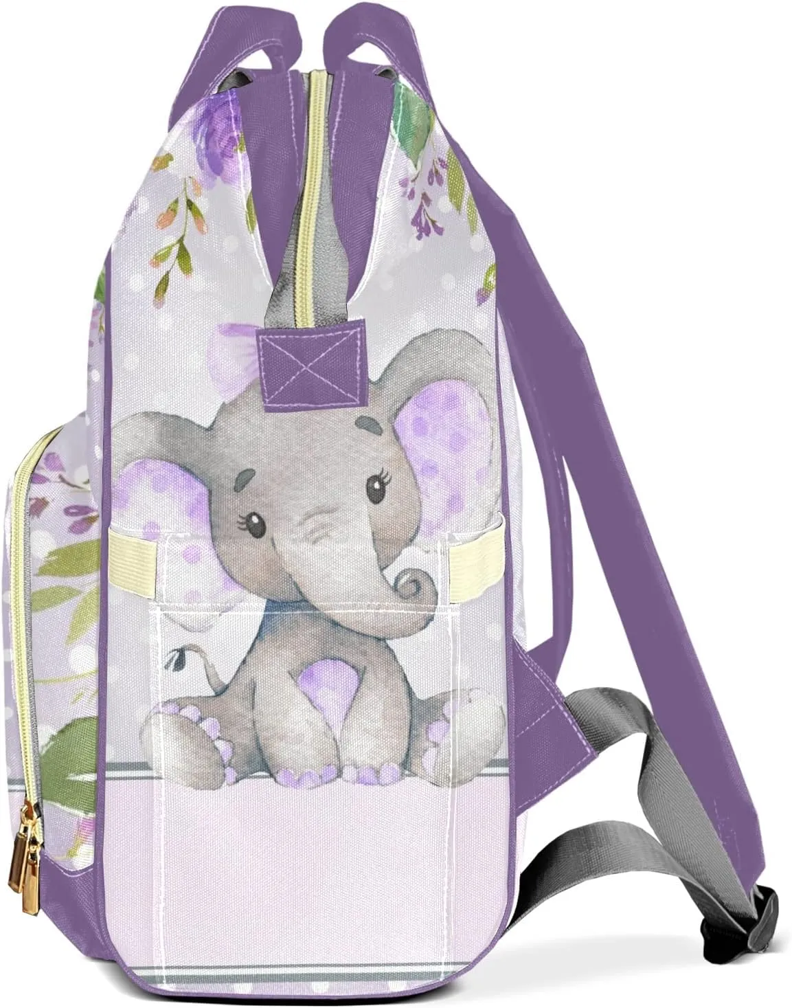 Polka Dot Elephant Diaper Bags Custom Name Backpack Personalized Baby Nappy Travel Tote Bag for Mom Gift