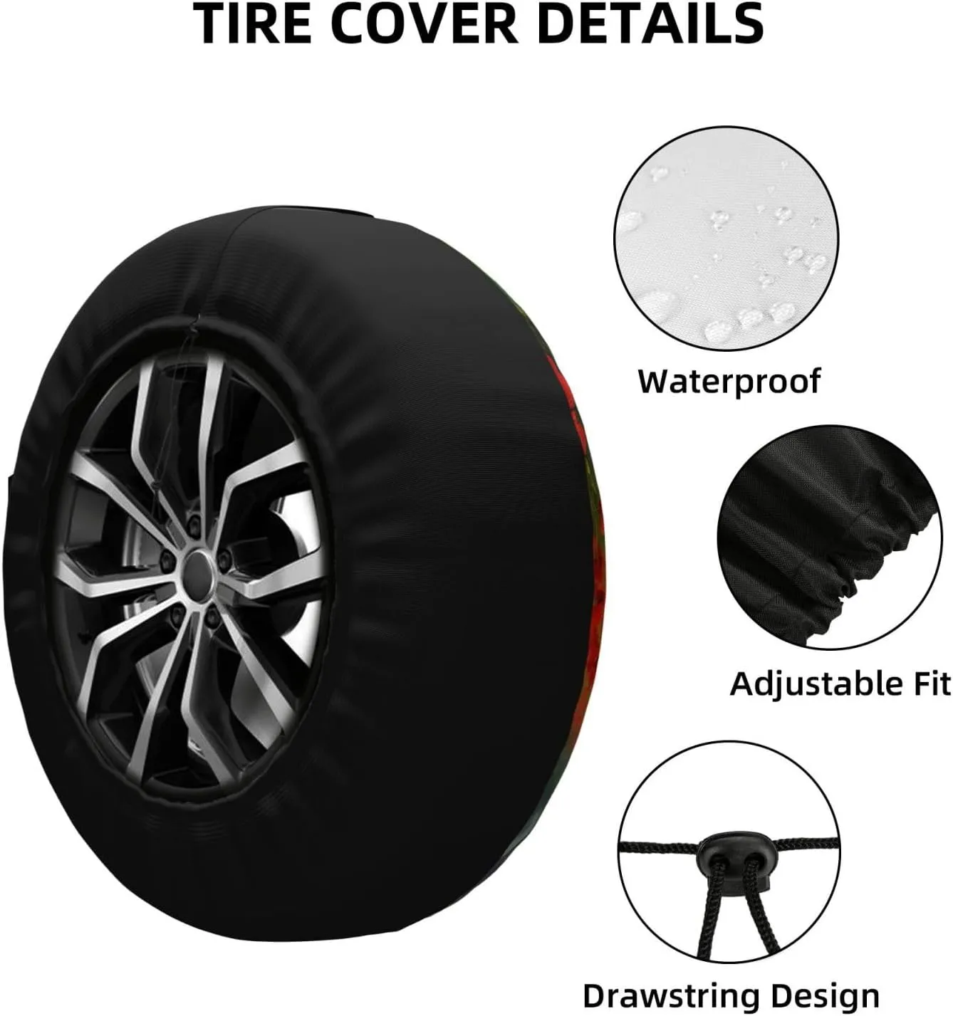 Poppies Field Yellow Brick Road Spare Tire Cover Weatherproof Wheel Covers Universal Wheel Protectors Portable Wheel Bags Camper Tire Covers for Trailer Rv Travel Accessories 17 inch