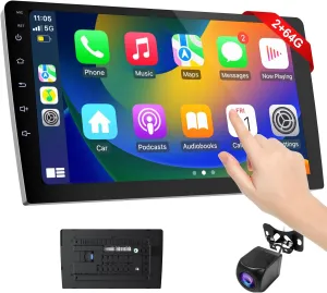 Portable Carplay Screen for Car, 9 inch Wireless CarPlay & Android Auto,Backup Camera,Double Din Car Stereo,GPS Navigation, ZLink,Audio Receivers, Music Player (9 inch)