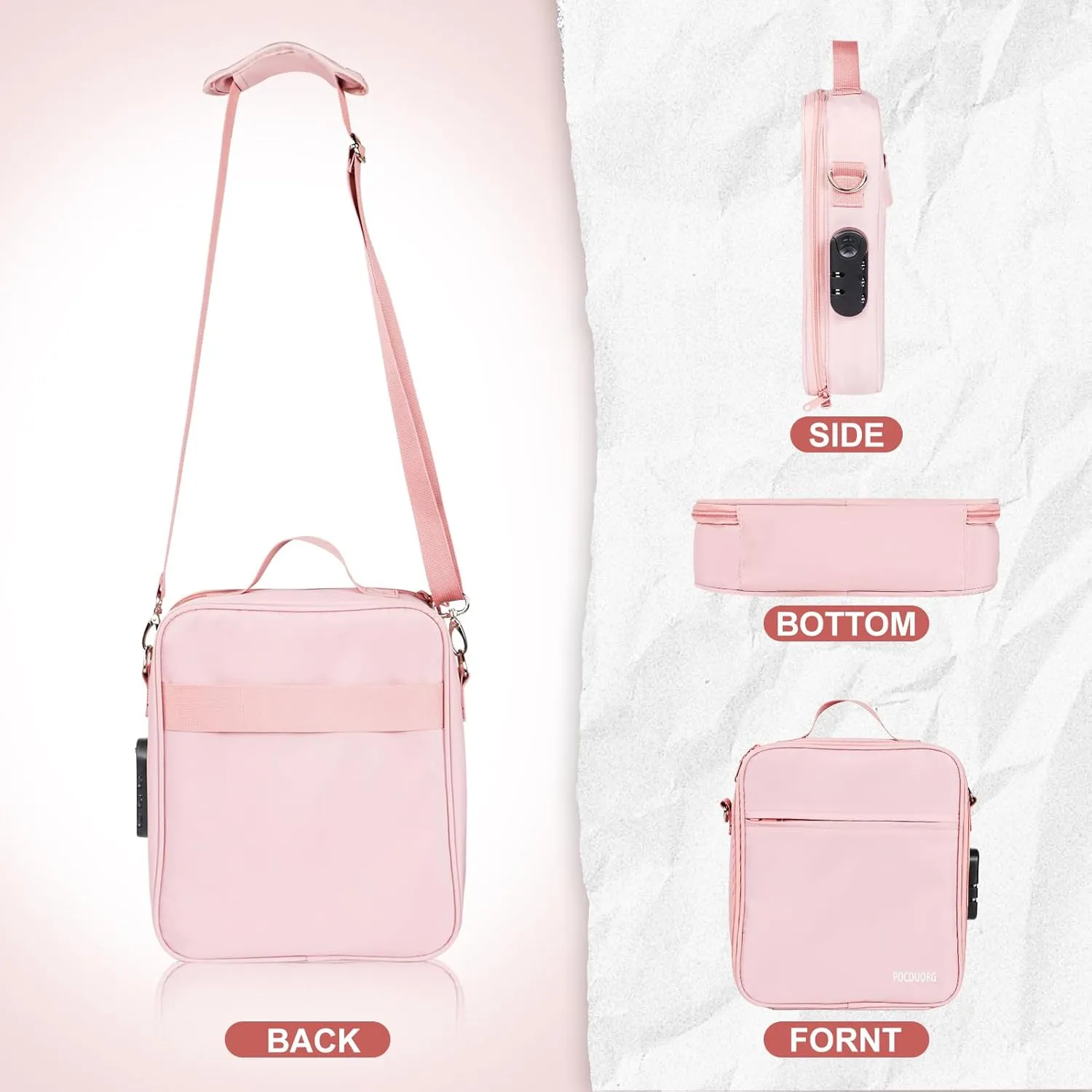 Portable Private Toy Organizer Carry Bag with Lock - Anti-Theft Travel Crossbody Bag, Ideal for Couples Travel & Dating