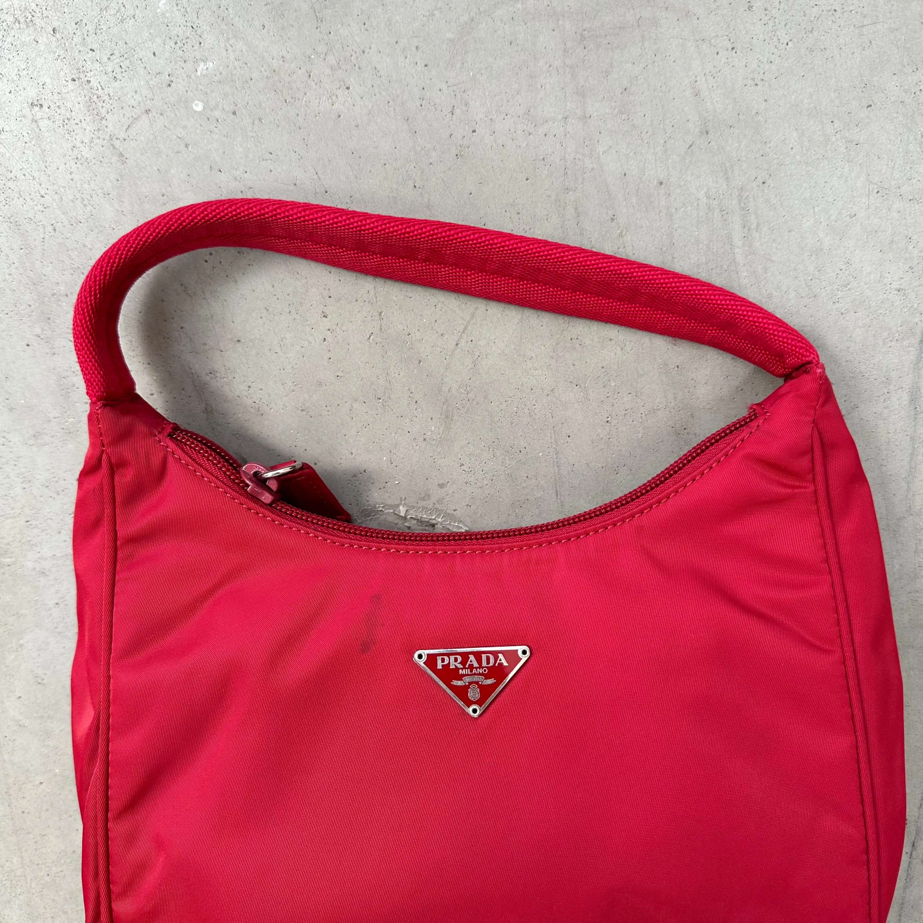 Prada Hobo Shoulder Bag Red