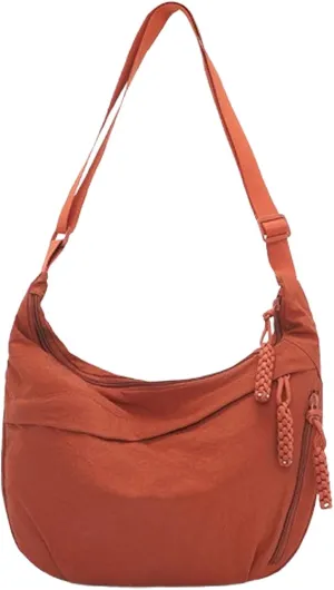 Preferable Crossbody Bag, 2025 New Plain Color Nylon Crescent Crossbody Bag for Women, Suitable for Travel