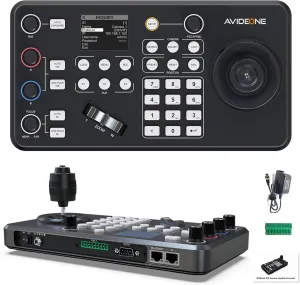 PTZ Camera Controller with 4D Joystick Keyboard for Church Live Streaming, Sport Competition,Online Meeting, Support Visca, Visca Over IP Pelco - D/P Protocols
