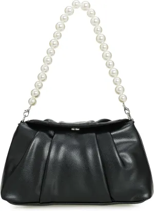 PU Clutch Handbag for Women Evening Bag Formal Dressy Purse with Pearl Strap