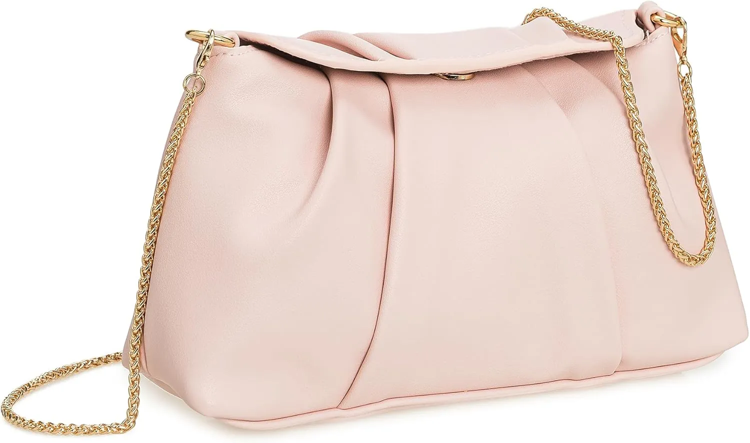 PU Clutch Handbag for Women Evening Bag Formal Dressy Purse with Pearl Strap