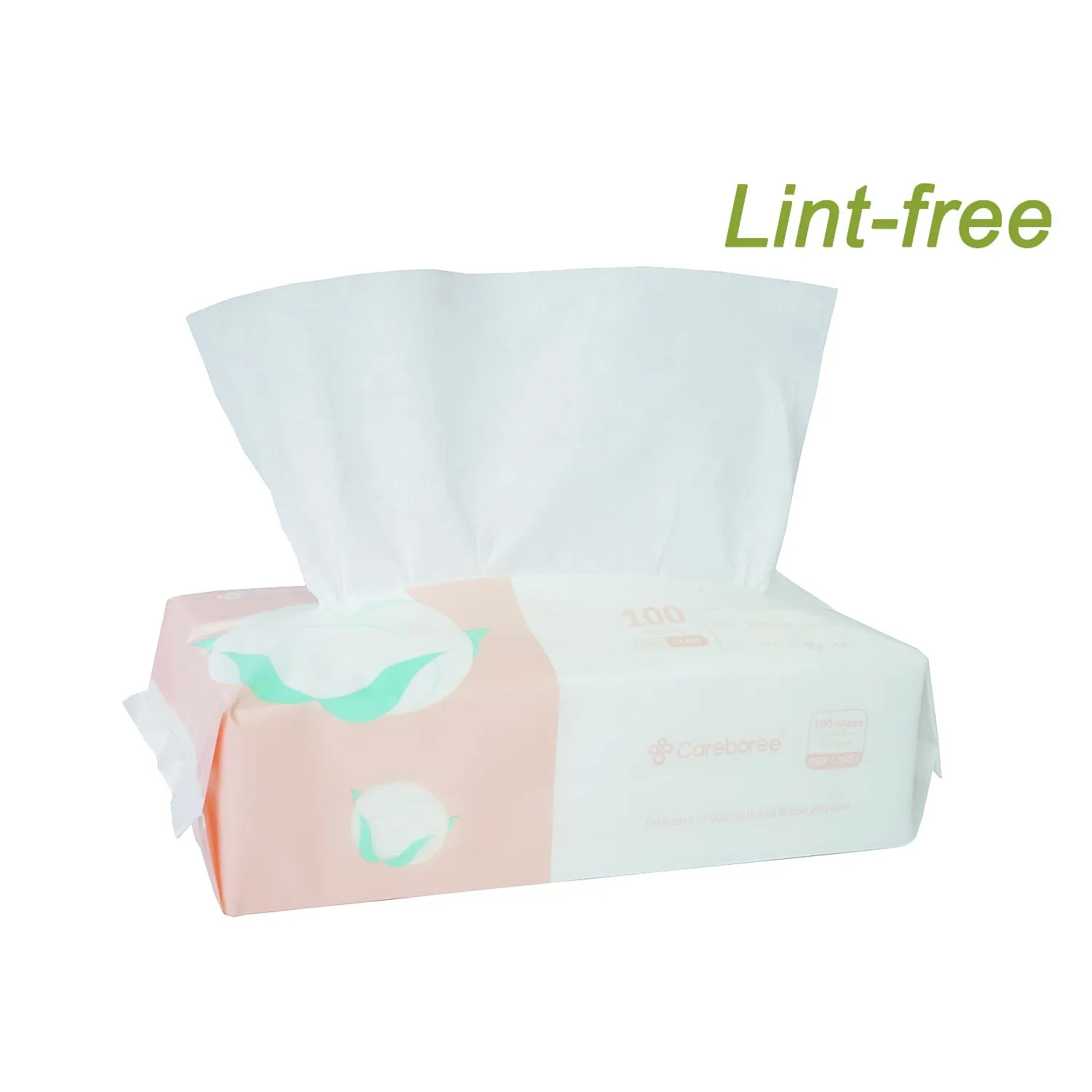 Pure Cotton Careboree Soft Dry Baby Wipes Facial Cleansing Cloth Disposable Unscented Multi-Purpose Pure Cotton Tissue (2 PACK-200 Count)