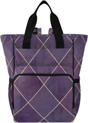 Purple Luxury Glittering Diaper Bag Backpack for Baby Boys Girls Travel Tote with Stroller Straps & Bottle Storage Nappy Changing Bag for Dads Moms Hiking Shopping Traveling Baby Shower Gifts