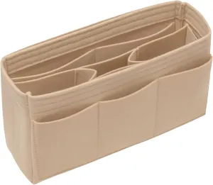 Purse Organizer Insert Felt Bag Organizer Handbag Organizer Insert Bag In Bag Organizer for Tote Purse Bag 14 Pockets Beige Slender Medium