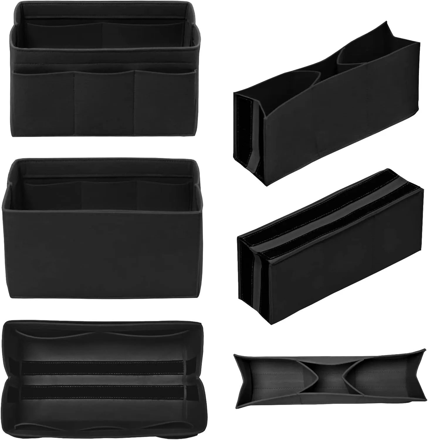 Purse Organizer Insert Felt Bag Organizer Handbag Organizer Insert Bag In Bag Organizer for Tote Purse Bag 14 Pockets Black X-Large