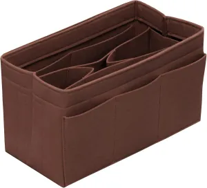 Purse Organizer Insert Felt Bag Organizer Handbag Organizer Insert Bag In Bag Organizer for Tote Purse Bag 14 Pockets Brown Medium