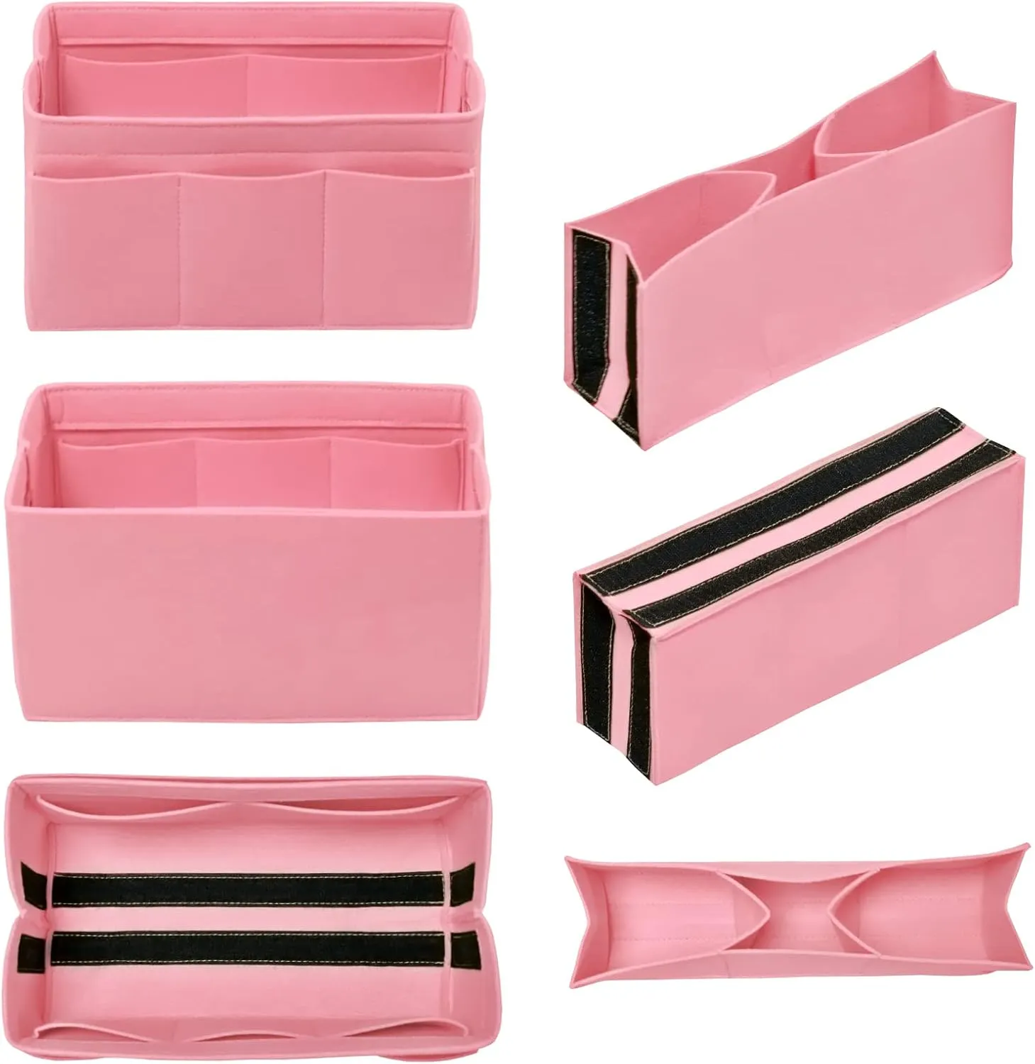 Purse Organizer Insert Felt Bag Organizer Handbag Organizer Insert Bag In Bag Organizer for Tote Purse Bag 14 Pockets Pink X-Large