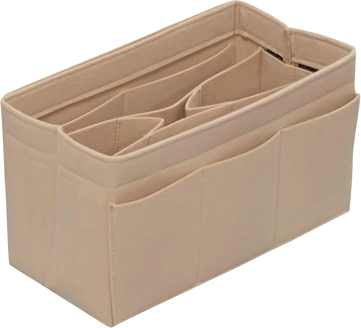 Purse Organizer Insert Felt Bag Organizer Handbag Organizer Insert for Tote fits LV Speedy Neverfull (Large, Beige)
