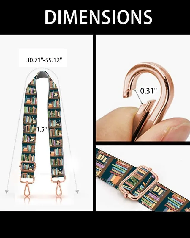 Purse Straps Rose Gold Buckles Wide Shoulder Strap,Fashion Adjustable Replacement Belt