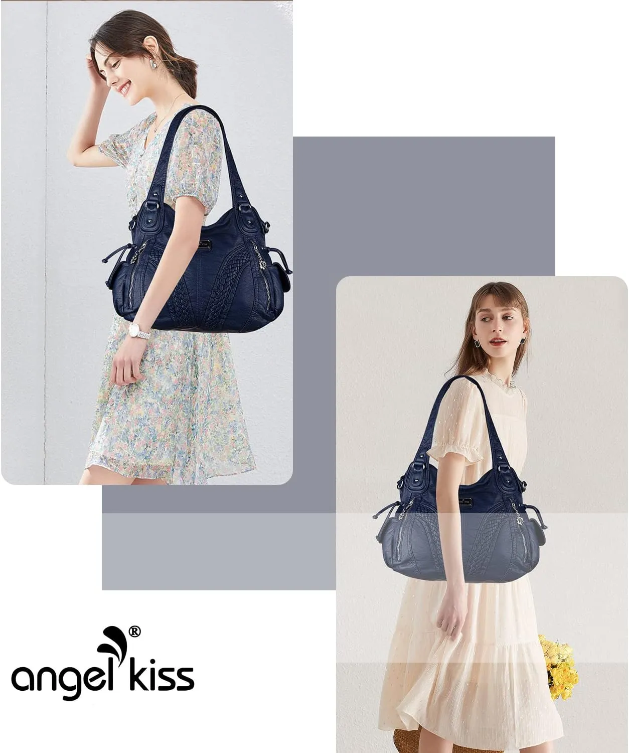 Purses and Handbags Women Fashion Tote Bag Shoulder Bags Top Handle Satchel Purses Washed Synthetic Leather Handbag