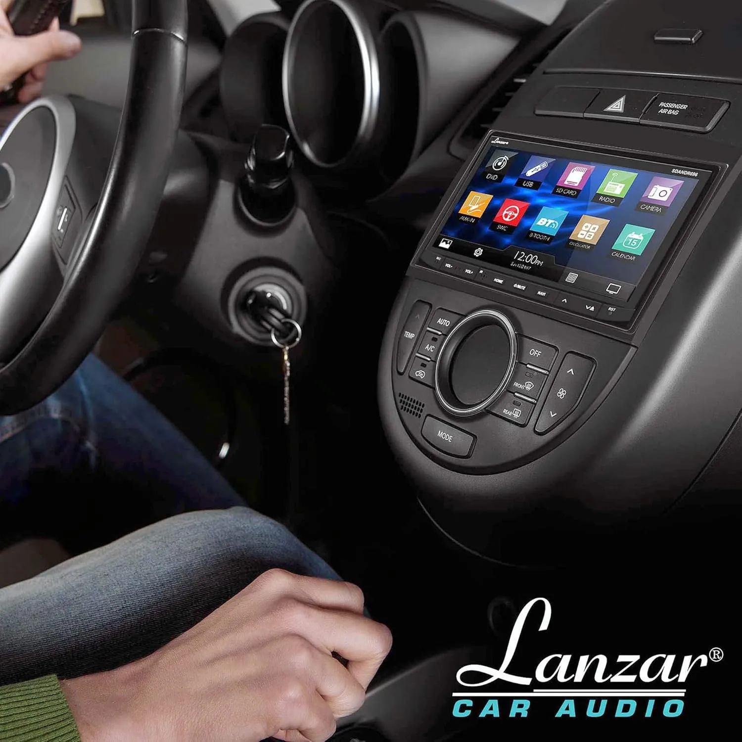 Pyle Lanzar SDANDR696.5 Premium Android 7" Double DIN Bluetooth DVR Dash Cam, Dual Camera, Car Stereo Receiver, Touchscreen Tablet Style Display, Wi-Fi Web Browsing, App Download