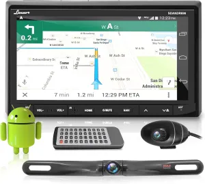 Pyle Lanzar SDANDR696.5 Premium Android 7" Double DIN Bluetooth DVR Dash Cam, Dual Camera, Car Stereo Receiver, Touchscreen Tablet Style Display, Wi-Fi Web Browsing, App Download