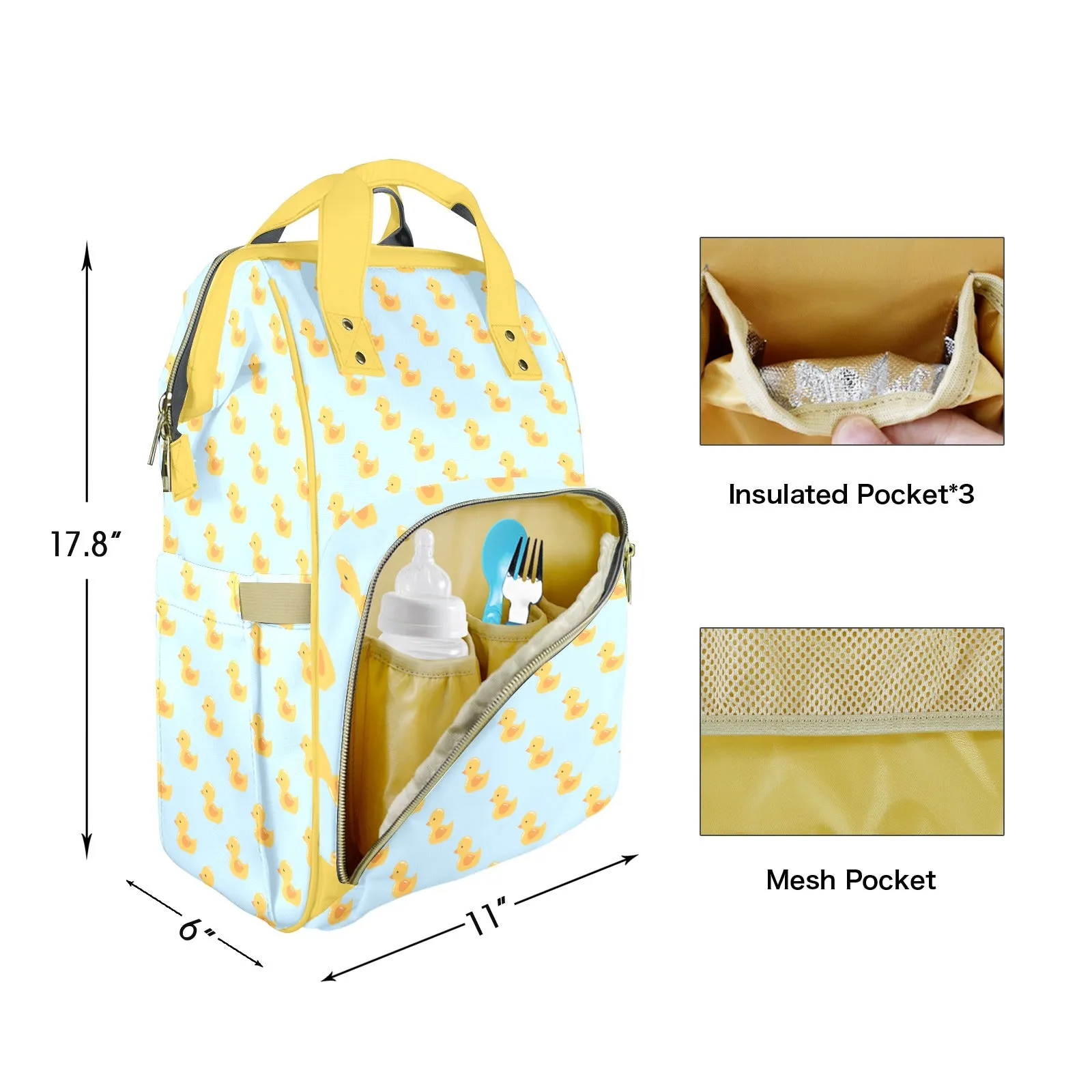 Quack In Action Customizable Diaper Bag