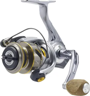 Quantum Vapor Spinning Fishing Reel, Size 25 Reel, Changeable Right- or Left-Hand Retrieve, Continuous Anti-Reverse Clutch, Composite Cork Handle Knobs, 6.0:1 Gear Ratio, 9   1 Bearings, Silver/Black